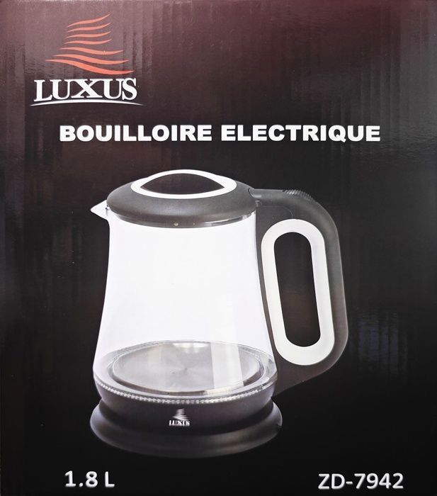 Bouilloire Luxus/kenz Electrique verre 1,8L 1500W