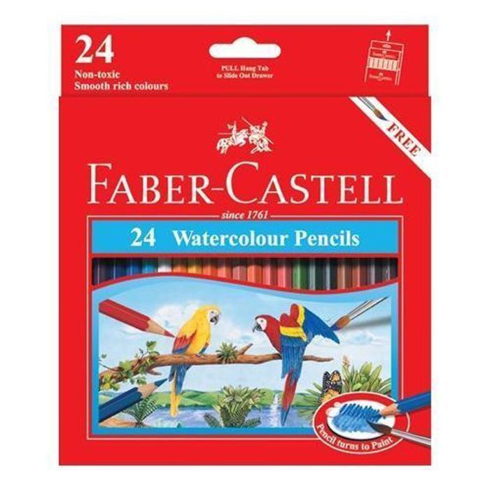 24 Crayons de couleurs aquarelles