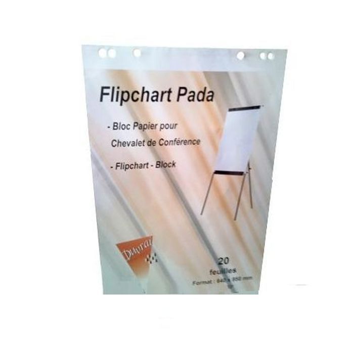 Bloc 20 papier pour flipchart pour chevalet de conférence, format: 640 x 950 mm