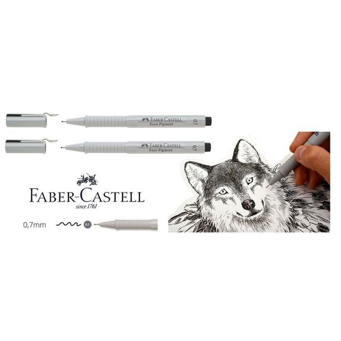2 Stylo feutre 0,7 mm,ECCO PIGMENT,Résistant,Noir,Idéal pour écrire / Dessiner