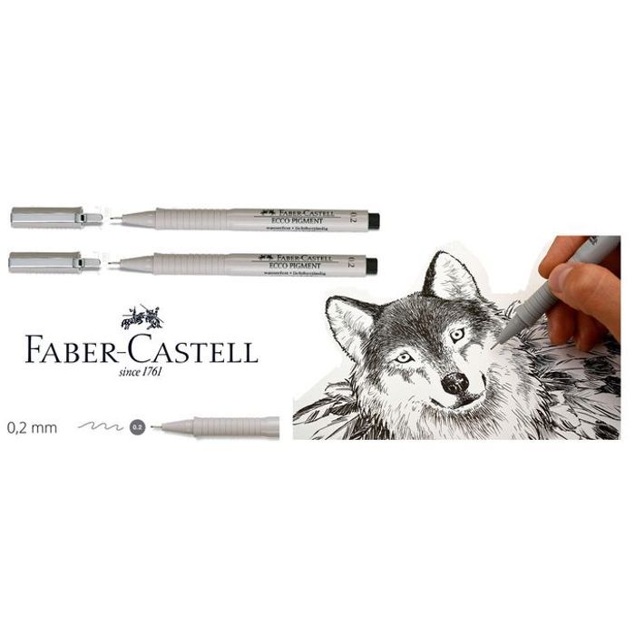 2 Stylos feutre 0,2 mm,ECCO PIGMENT,Résistant,Noir,Idéal pour écrire / Dessiner