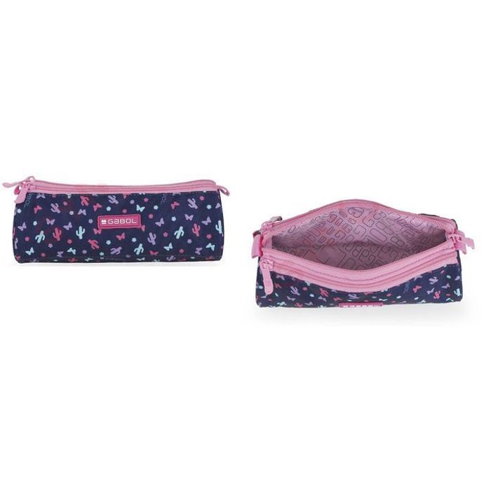 Trousse Scolaire,3 Compartiments,Extra Large,Fermeture éclair, Papillon