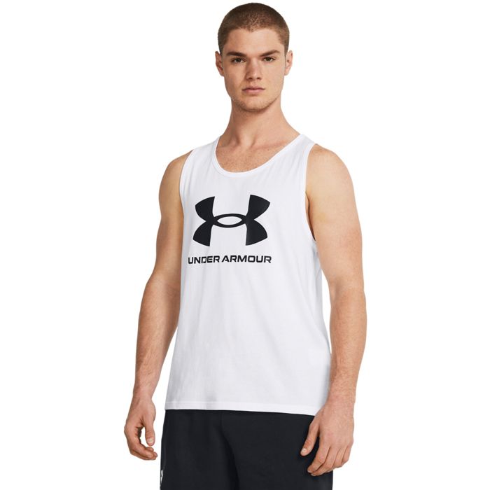 T-shirt Under Armour Sportstyle Logo Tank, Blanc, Homme