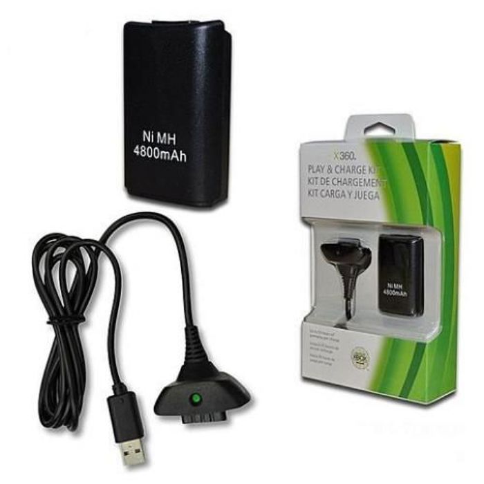 Kit de Chargement et Batterie de Remplacement Haute Qualite Play & Charge Pour Xbox 360