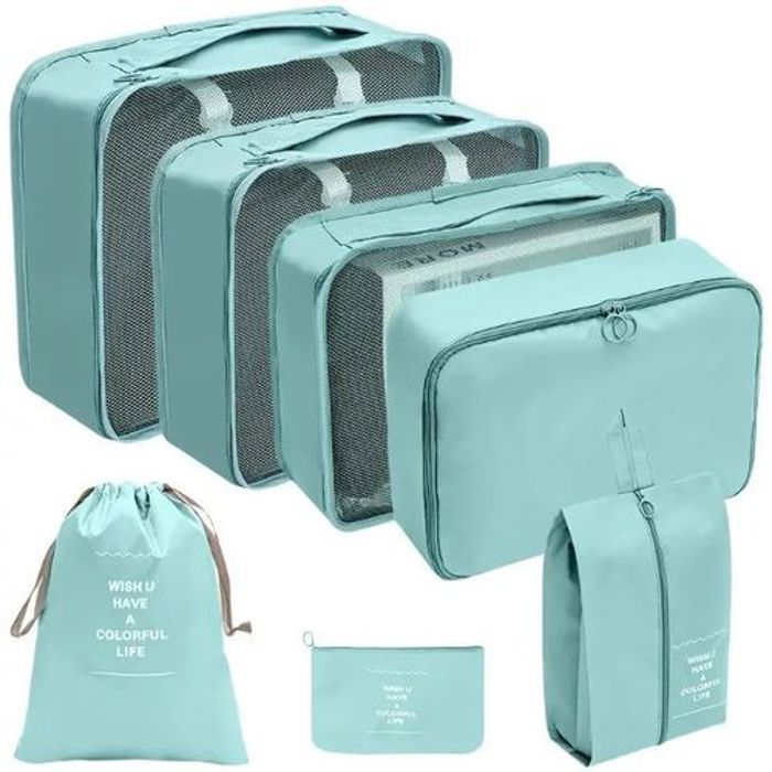 Pack 7Pcs Sac de Rangement pour Voyage de Valise, Organisateur de vêtements