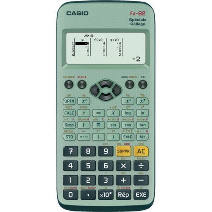 Casio - Calculatrice Scientifique Casio FX-92+ Spéciale Collège - vert