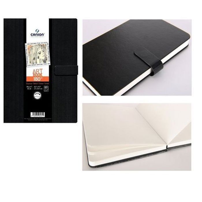 Cahier Dessin souple Art-book de 80 Feuilles 180 A4 96gr Noir