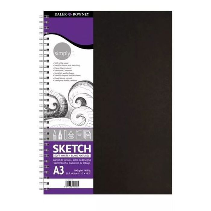 Carnet dessin Croquis A3-Sketch, 100g-m², 54, blanc naturel
