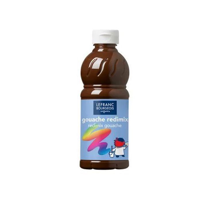 Bouteille Gouache Redimix Tempera Liquide Marron Terre d'ombre brulée 500 ml