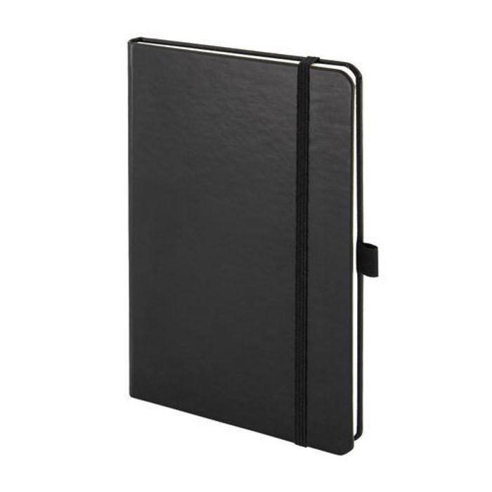 Bloc-notes rigide -Notebook-, Feuille lignée 13x21 cm - 192 pages - Noir