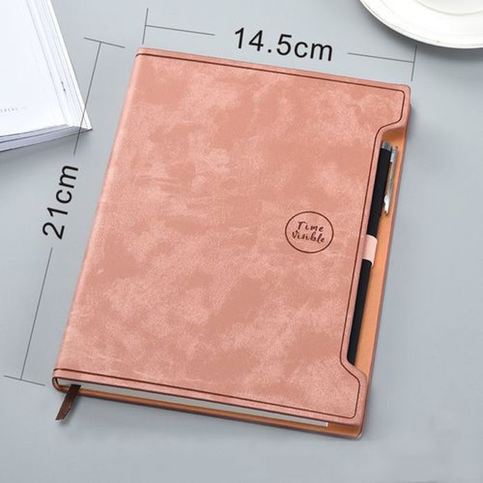 Bloc-notes en similicuir Bleu A5 avec stylo-14x21cm- Feuille ligné 240 pages
