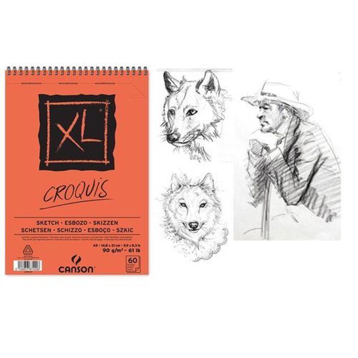 Carnet XL Croquis Mini Format A5 14,8 x 21 cm 60 feuilles