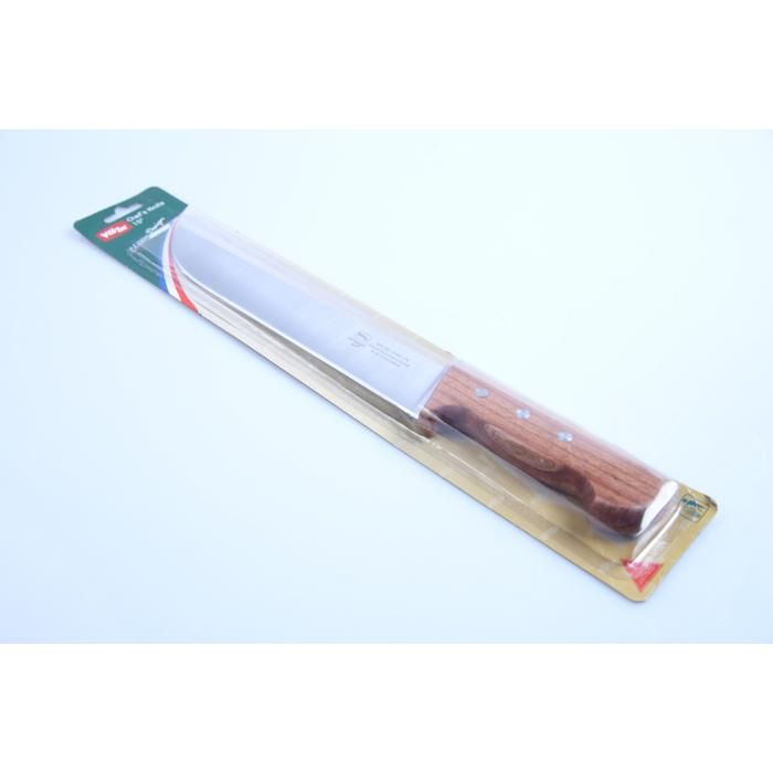 Couteau de Cuisine 25 cm – Manche en Bois, Blister