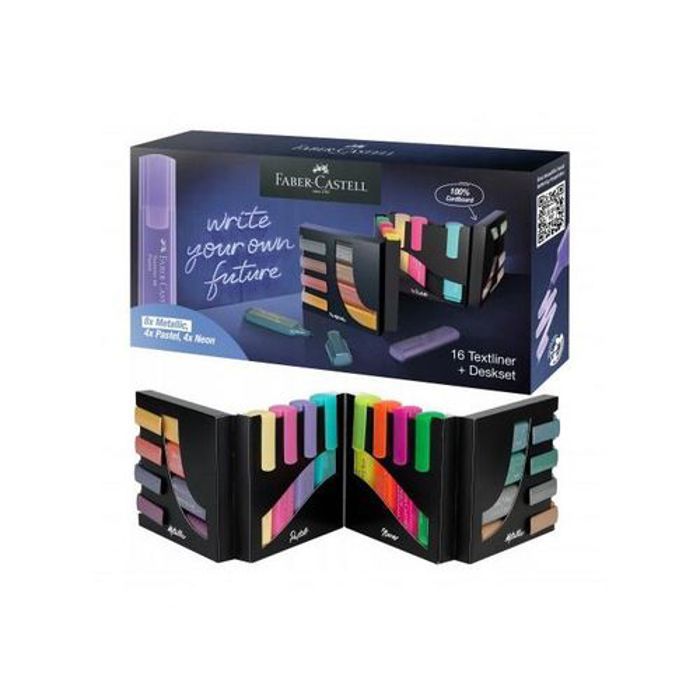 Surligneurs Textliners -Fluo Coffret de 16 , Métal et Pastel-