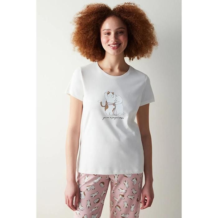 Ensemble Pyjama Pantalon Rose Joyful pour Femmes- Rose