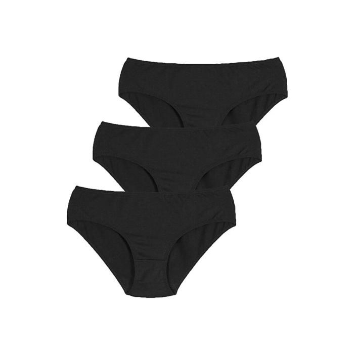 Culottes Basiques - PENTI - Pack de 3 - Noir - 95% Coton - Confort Optimal