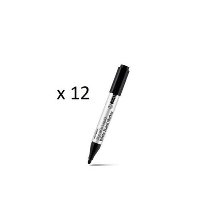 MARQUEURS SIGMAFLO 220 NOIR POUR TABLEAU BLANC BOITE DE 12
