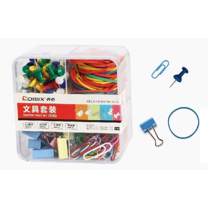 Ensemble Trombones + Elastiques + Pince Clips + Punaises,Durable,réutilisable.