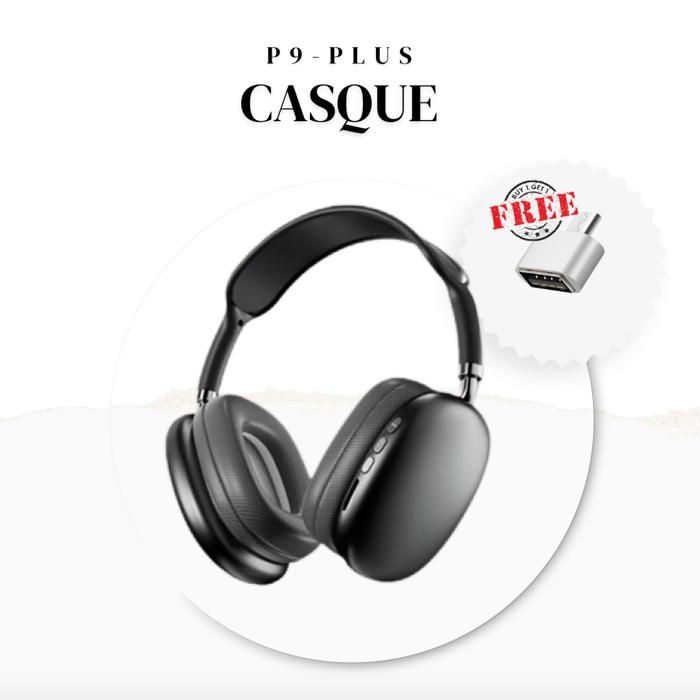 Casque P9 Plus Noir,Bluetooth, Sans FIL,de tres Haute Qualite Sonore