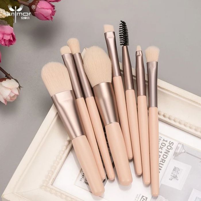 Nouveau 8Pcs Maquillage Pinceau BEIGE