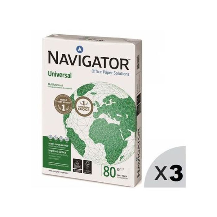 Lot 3 Ramettes 500 feuilles Papiers Universal A4 blanc 80 g (21 x 29-7 cm)