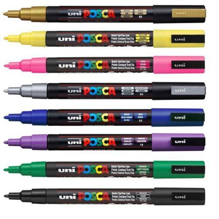 Lot Economique 8 Marqueurs PC-3M conique fin:Couleurs Vifs pointe 1-3 mm