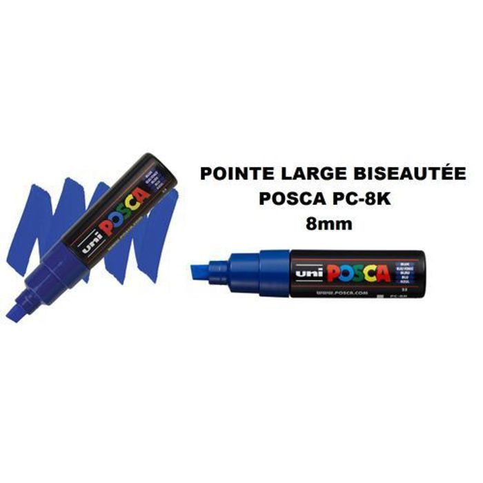 Marqueur PC-8K Bleu Foncé Pointe Large Biseauté 8mm-Tout support-Peindre-Dessin