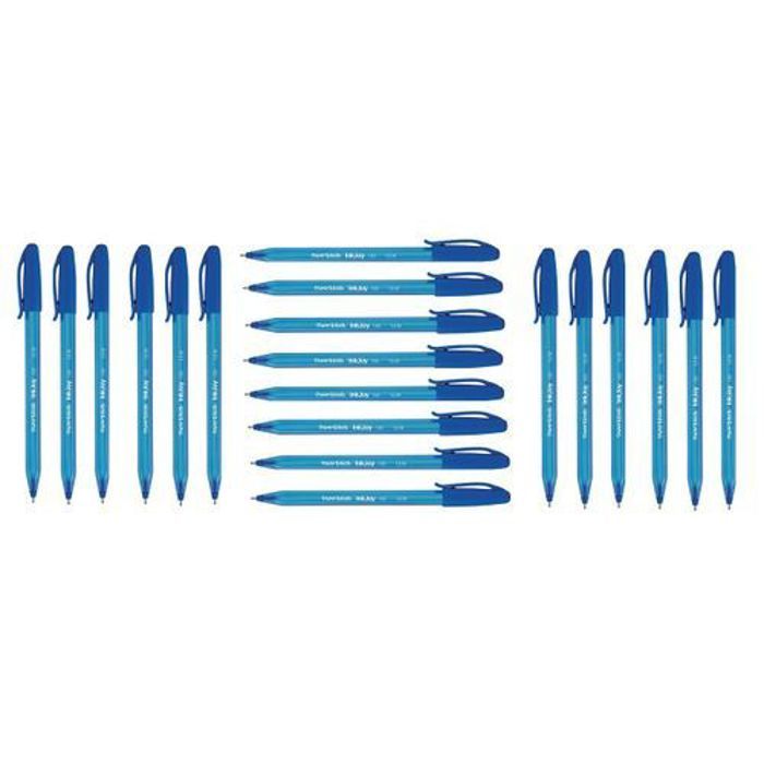 Lot 20 stylos Bille 1-0 mm Bleu Inkjoy100 Cap -Ecriture Douce-Fluide et rapide