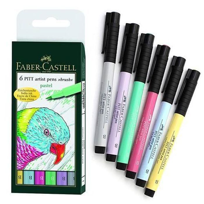 Feutre Pitt Artist Pen- boîte de 6- couleurs pastel