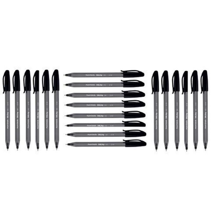 Lot 20 stylos Bille 1-0 mm Noir Inkjoy100 Cap -Ecriture Douce-Fluide et rapide