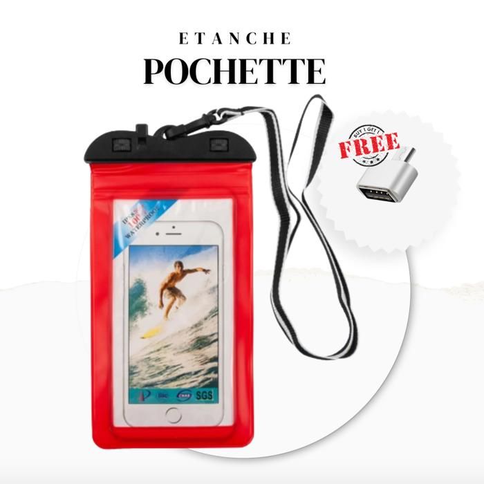 Pochette de Telephone Etanche Flottante -Rouge-