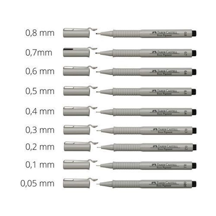 Feutres fin Ecco Pigment noir Lot de 9