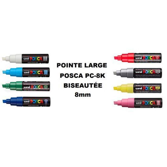 Marqueurs PC-8K Pointe Large Biseauté 8mm Lot Economique