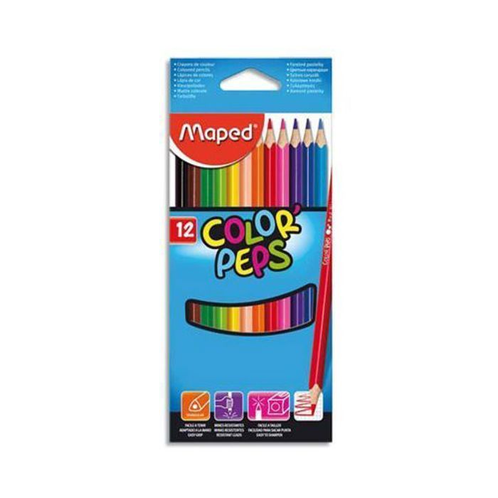 Crayons de couleurs Color'Peps Étui de 12