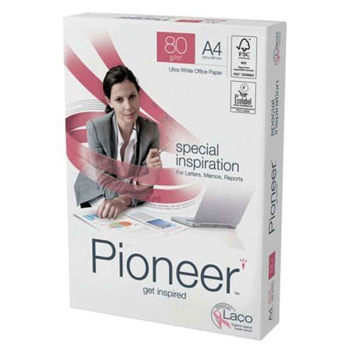 Papier A4 - PIONEER - 80g - 500 Feuilles - Blanc - Idéal Impression et Écriture