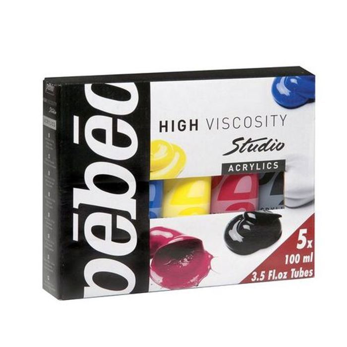 PACK PEINTURE ACRYLIQUE 5 COULEURS PRIMAIRES 100 ML - STUDIO ACRYLICS