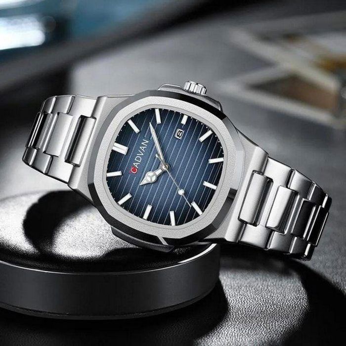 CADVAN- Montre Hommes carré en acier inoxydable