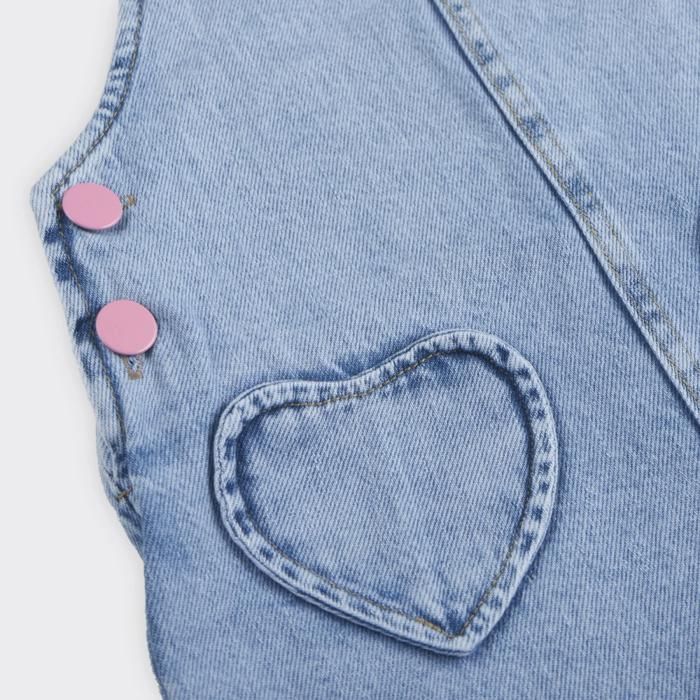 Salopette en Jean avec Détails Cœur pour Bébé Fille - Marjane Mall - Image 2