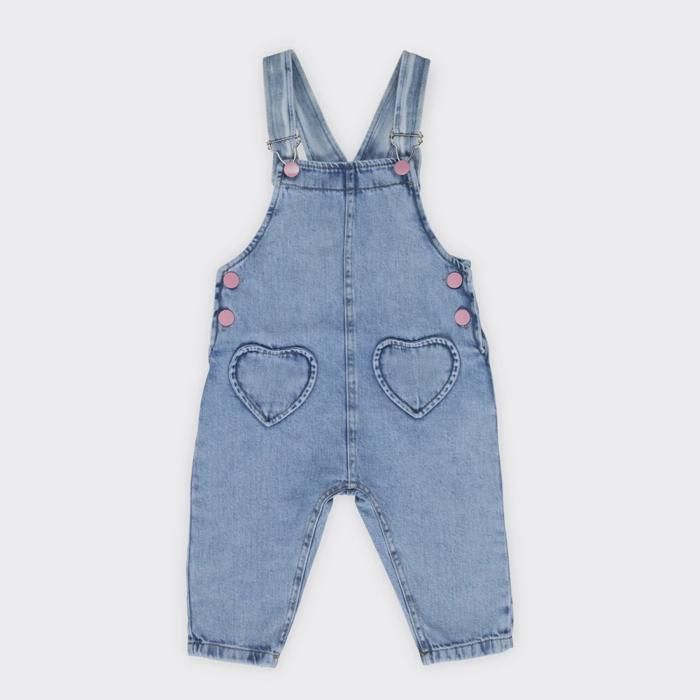 Salopette en Jean avec Détails Cœur pour Bébé Fille - Marjane Mall - Image 3