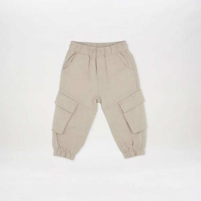 Pantalon - PANÇO - Bébé Garçon - Beige - Taille Élastique - 100% Coton