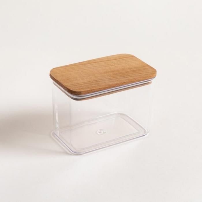 Boîte de Rangement Ivy Linea avec Couvercle en Bois – 2 L - Couleur aléatoire