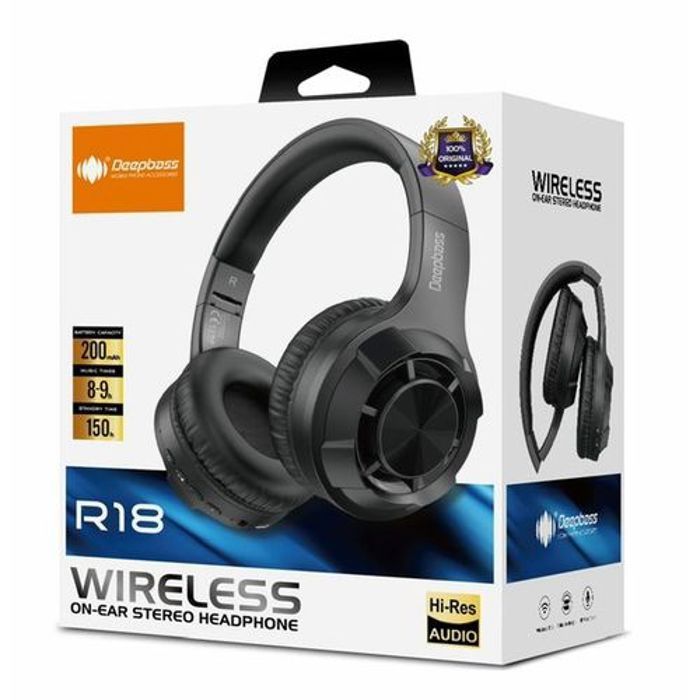 Deep Bass R18 ecouteurs Casque Bluetooth V5 + sans fil TSuppor TF Card-FM-Audio input