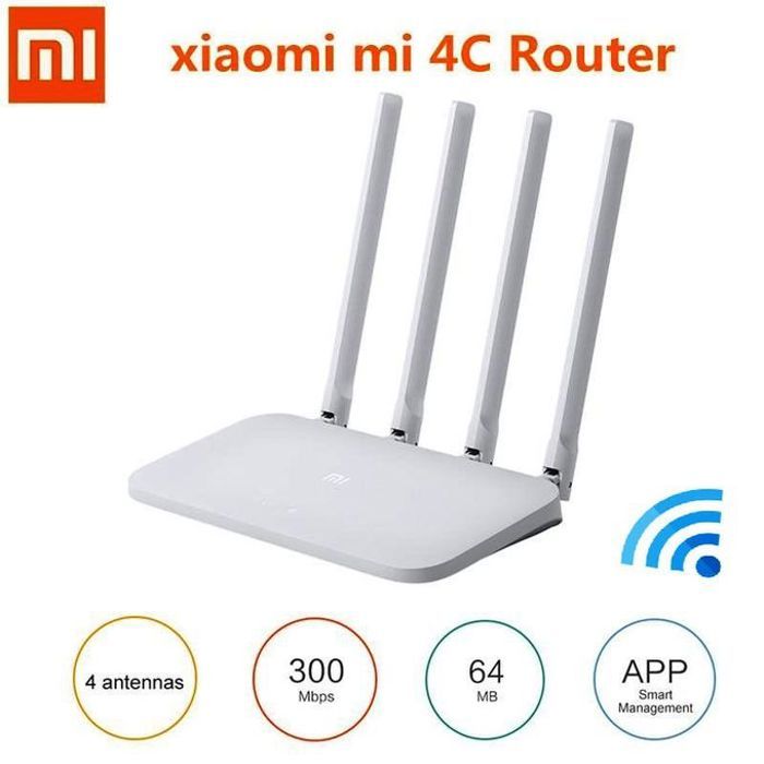 XIAOMI Routeur Puissant Points d'accès sans fil Mi 4C 2.4GHz/ 300Mbps / 4antennes