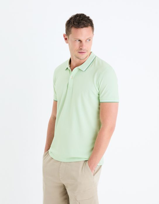 Polo piqué slim en coton stretch