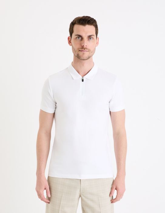 Polo piqué slim en coton stretch