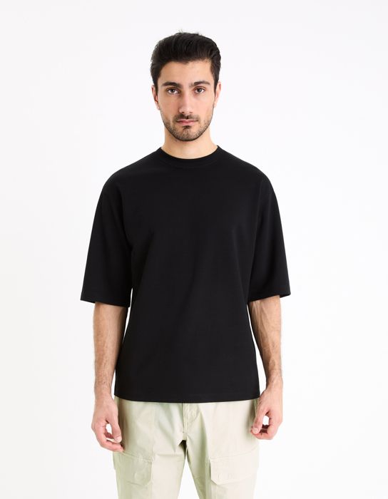 T-shirt - Non spécifié - Col rond - 100% coton - Manches courtes - Coupe oversize