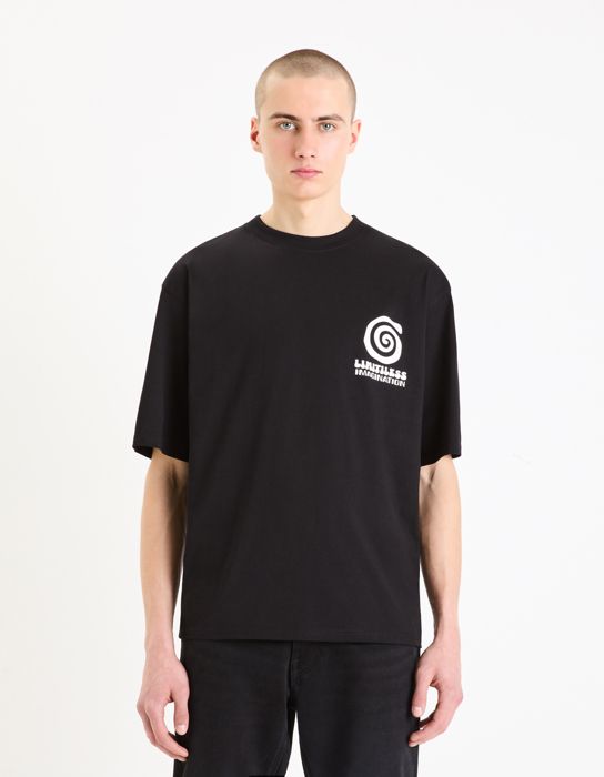 T-shirt à col rond oversize en coton