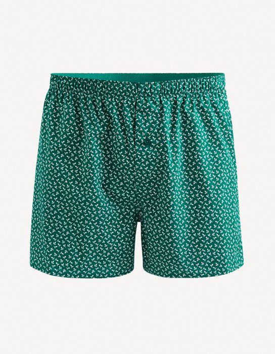 Caleçon motifs feuilles en coton