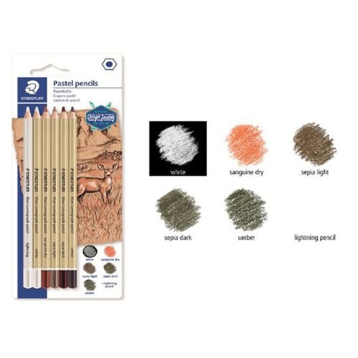 Set de dessins de 6 crayon pastel