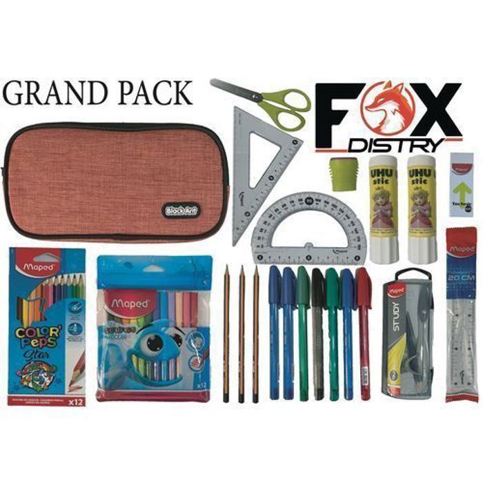 Trousse - MAPED - Black Ant - Rouge Grenat - Grand Pack Scolaire - Multicolore